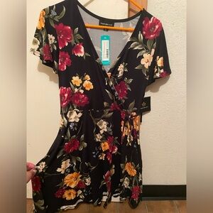 Fortune + Ivy Faux Wrap Knit Dress